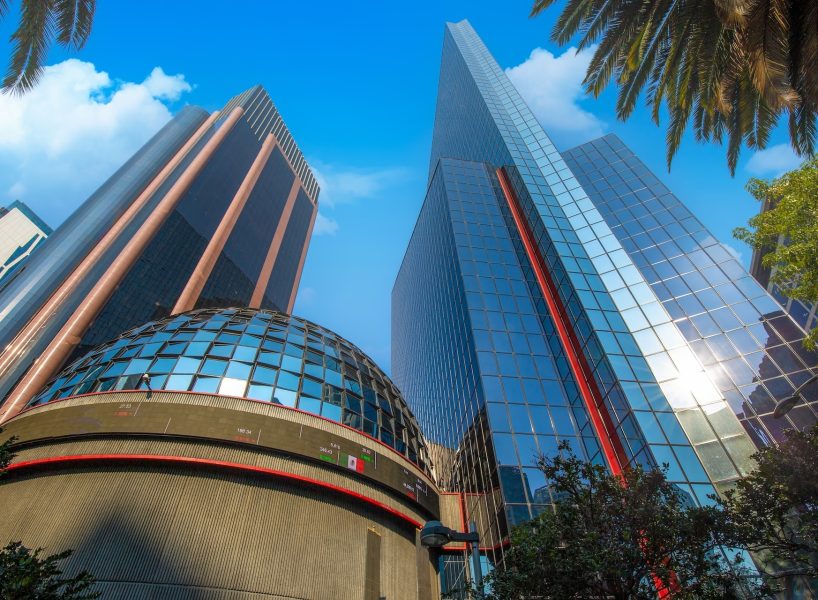 Mexico City stock exchange in Mexico located in financial center of Paseo de la Reforma.